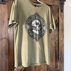 Harley-Davidson Skull Graphic Olive T-Shirt